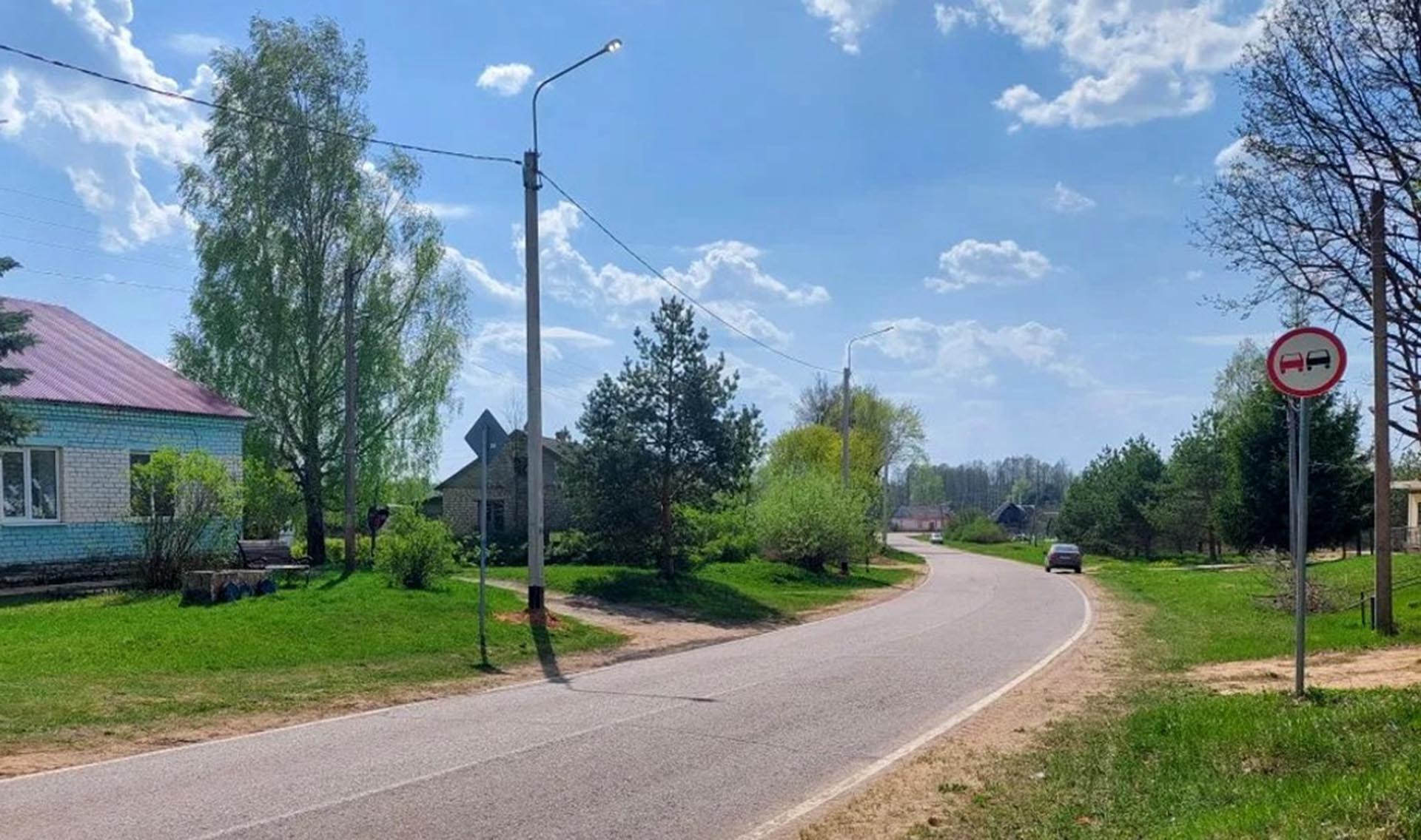 На&nbsp;дороге в&nbsp;деревне Болве Калужской области установили освещение