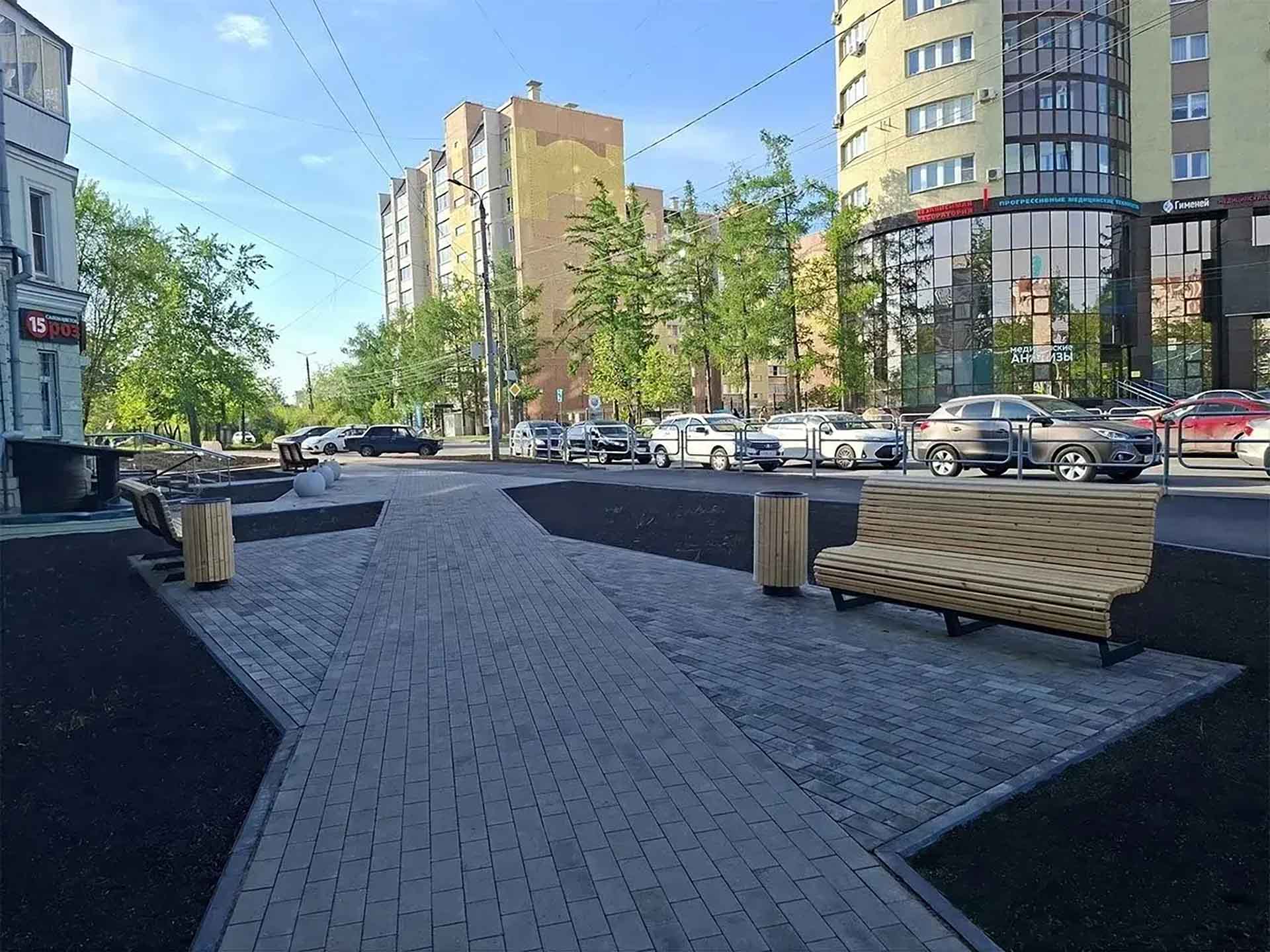 В&nbsp;Челябинске благоустроили сквер на&nbsp;пересечении улиц Блюхера и&nbsp;Рылеева