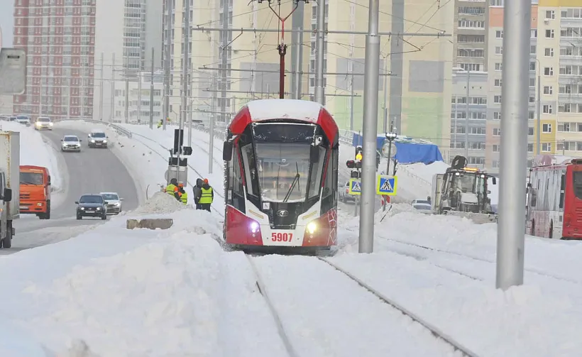 На&nbsp;ремонтируемой в&nbsp;Перми улице Карпинского возобновили трамвайное движение