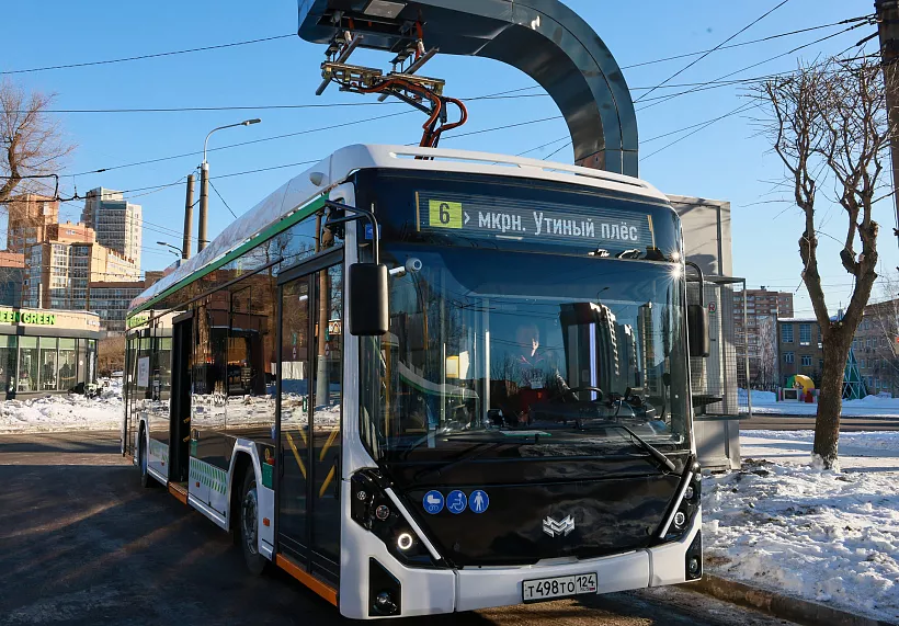 По&nbsp;Красноярску начали курсировать первые электробусы