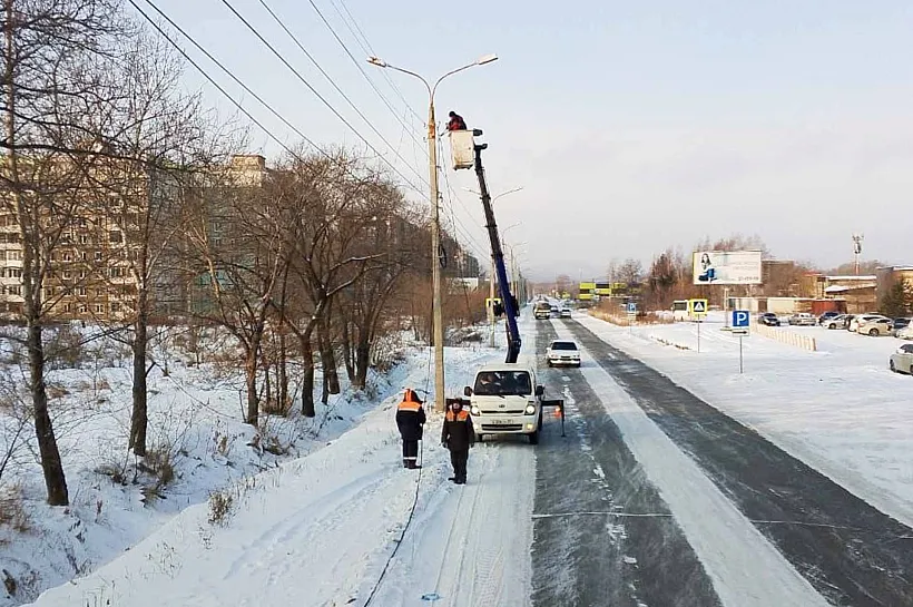На&nbsp;Магистральном шоссе в&nbsp;Комсомольске-на-Амуре обновят освещение