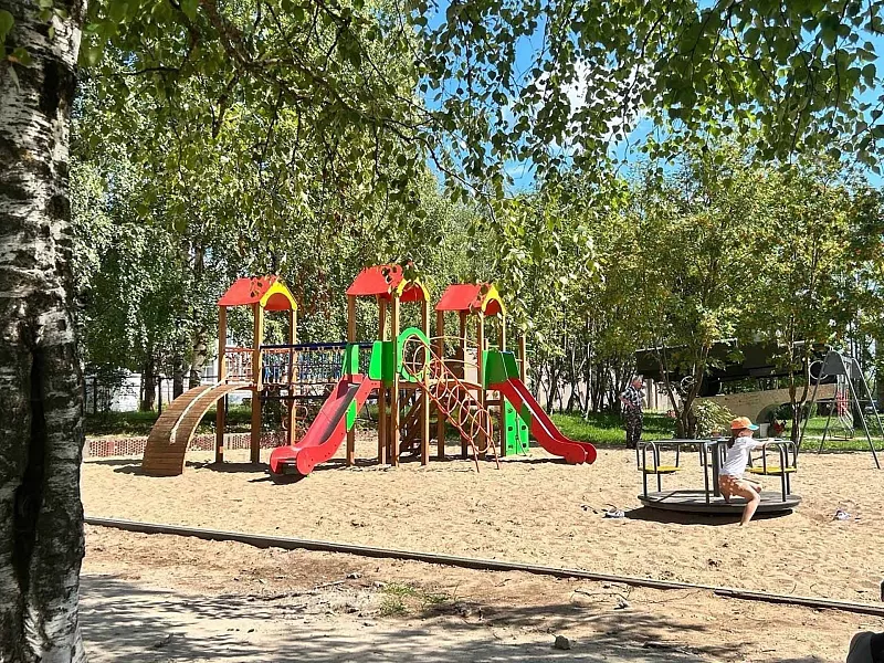 Детскую площадку открыли в&nbsp;деревне Климовское Вологодской области