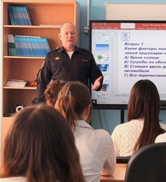 В&nbsp;поселке Самарской области школьники встретились с&nbsp;начальником ГАИ