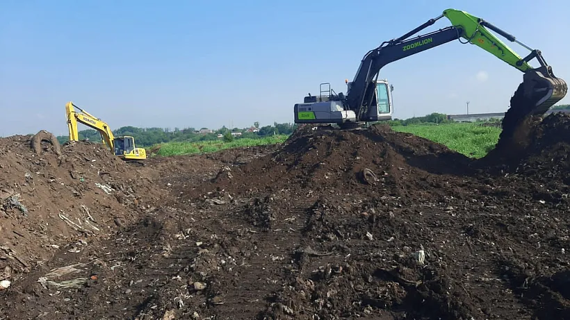 В&nbsp;поселке под&nbsp;Краснодаром идет рекультивация мусорного полигона