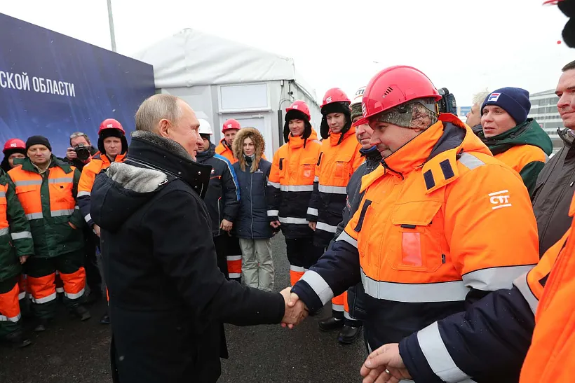 Путин принял участие в&nbsp;открытии транспортной развязки в&nbsp;подмосковных Химках