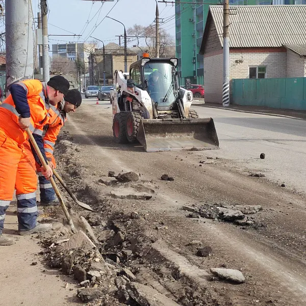 В&nbsp;городе Энгельсе Саратовской области ремонтируют улицу Калинина
