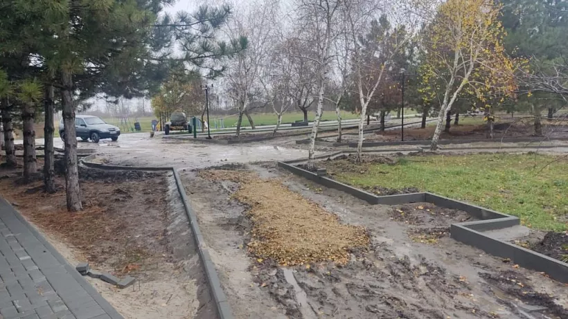 На&nbsp;Кубани в&nbsp;поселке Садовом завершается благоустройство сквера