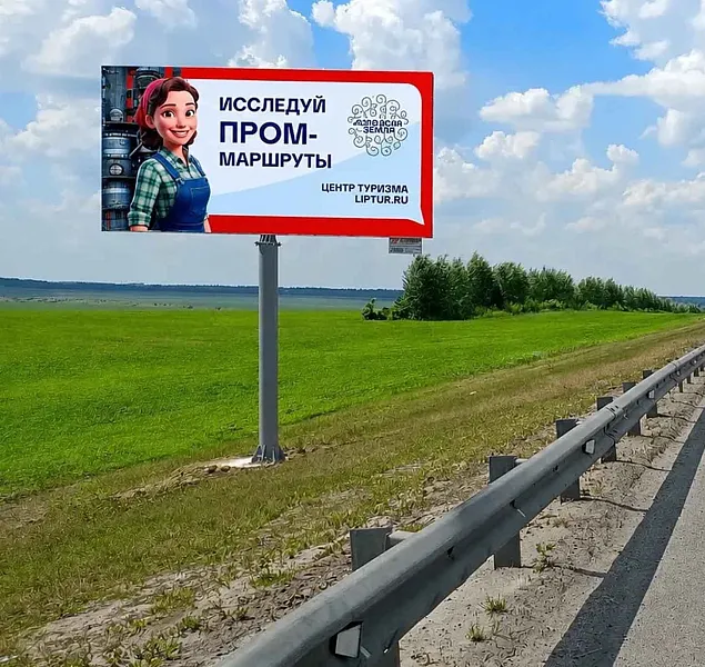 На&nbsp;трассе М-4 &laquo;Дон&raquo; установили новые рекламные баннеры &laquo;Липецкая земля&raquo;