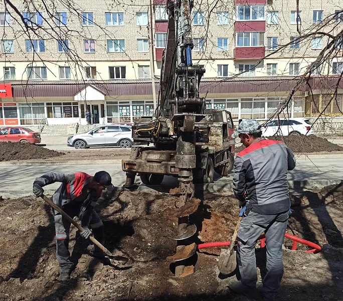В&nbsp;башкирском городе Туймазы укладывают плитку на&nbsp;проспекте Ленина