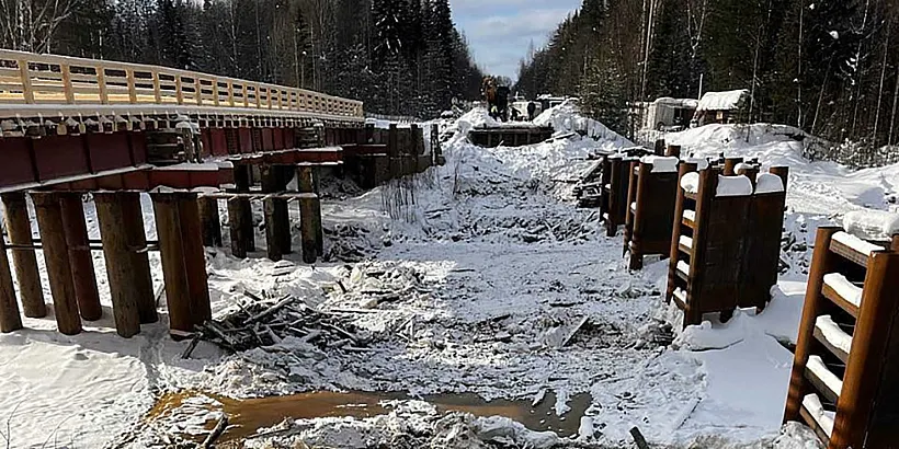 Мост через реку Лахому в&nbsp;Поморье отремонтируют к&nbsp;концу ноября