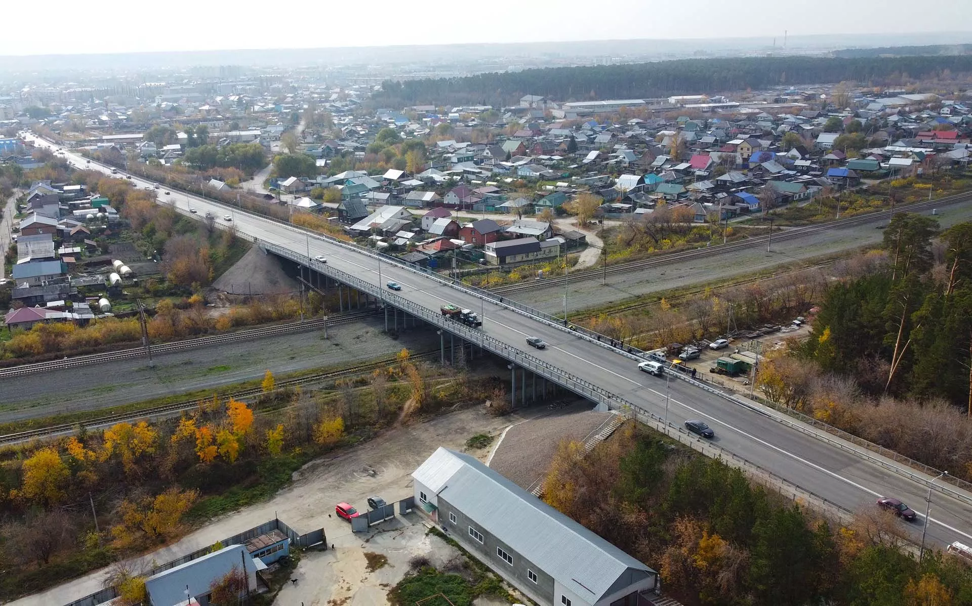 В&nbsp;курганском Шадринске запущено движение по&nbsp;путепроводу через Транссиб