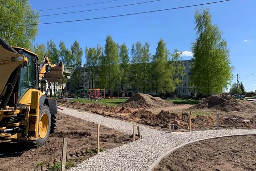 В&nbsp;псковской деревне Тямше благоустраивают общественную территорию