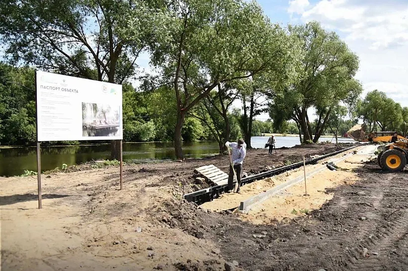В&nbsp;Усмани Липецкой области преображается главная городская набережная