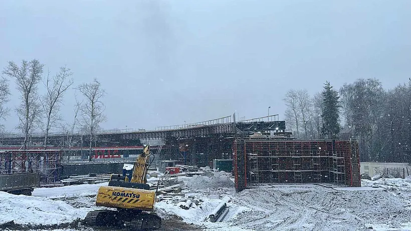 В&nbsp;подмосковном Красногорске установили все&nbsp;опоры нового путепровода