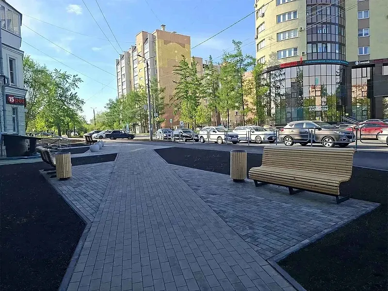 В&nbsp;Челябинске благоустроили сквер на&nbsp;пересечении улиц Блюхера и&nbsp;Рылеева