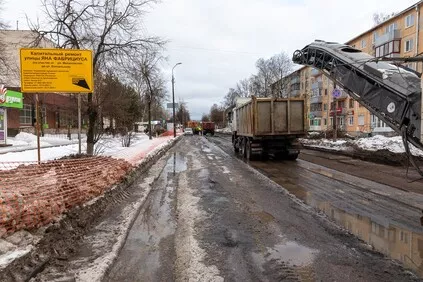 В&nbsp;Пскове по&nbsp;нацпроекту ремонтируют улицу Яна Фабрициуса