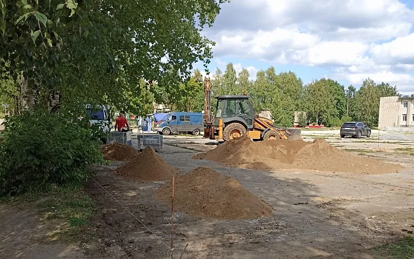 Реконструкцию площади начали в&nbsp;деревне Климовское под&nbsp;Вологдой