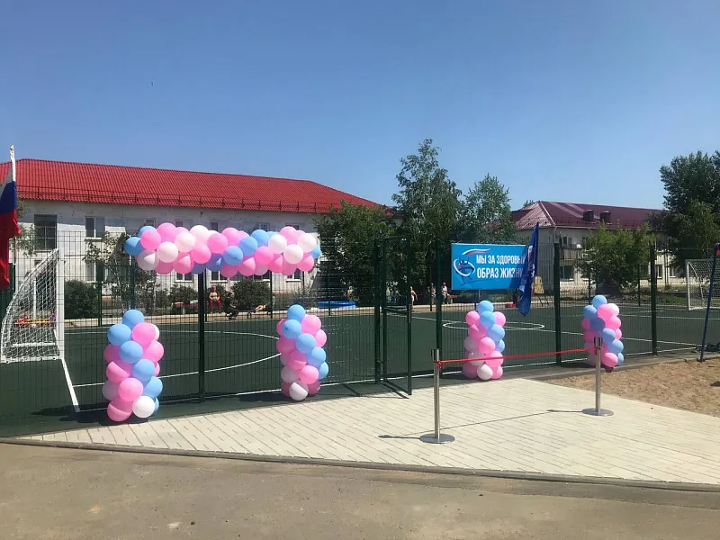 Обустройство детской площадки завершили в&nbsp;поселке Русская Поляна под&nbsp;Омском