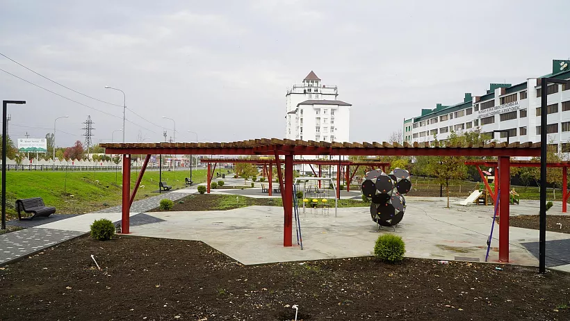 В&nbsp;городе Гудермесе готовят к&nbsp;открытию парк имени Рамзана Кадырова