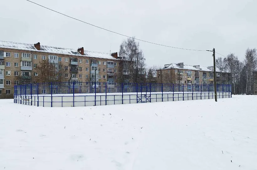 В&nbsp;Рыбинске Ярославской области установили новую хоккейную площадку