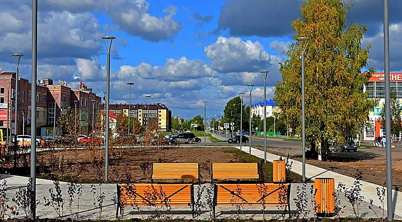 В&nbsp;городе Котласе благоустроили участок бульвара на&nbsp;проспекте Мира