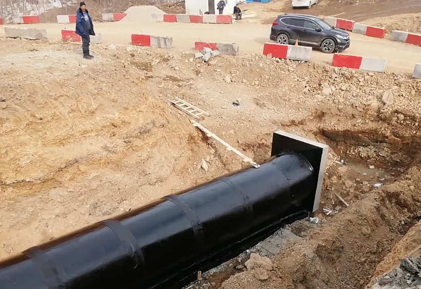 На&nbsp;дороге Артем&nbsp;&mdash; Владивосток в&nbsp;Приморье установили водопропускные трубы