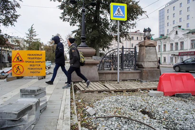 В&nbsp;Перми начался ремонт тротуаров и&nbsp;пешеходных дорожек