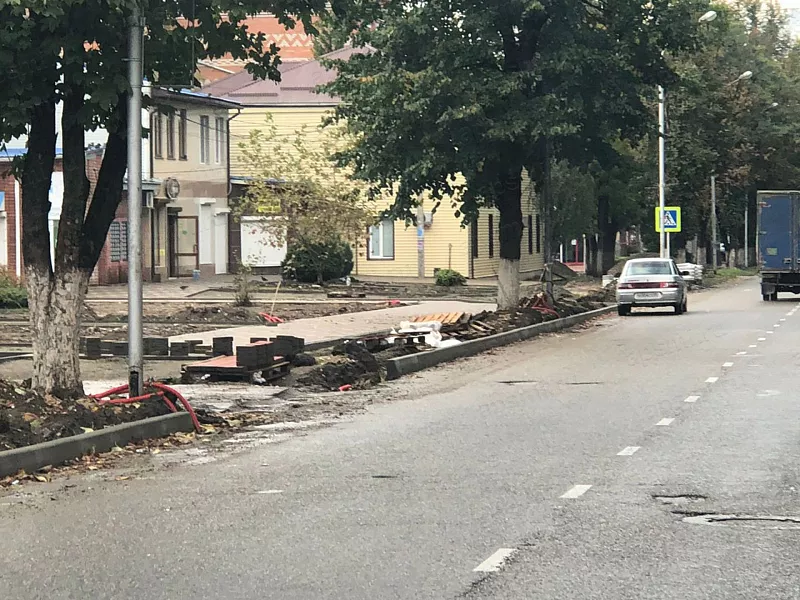 В&nbsp;Апшеронске Краснодарского края благоустраивают бульвар Ленина