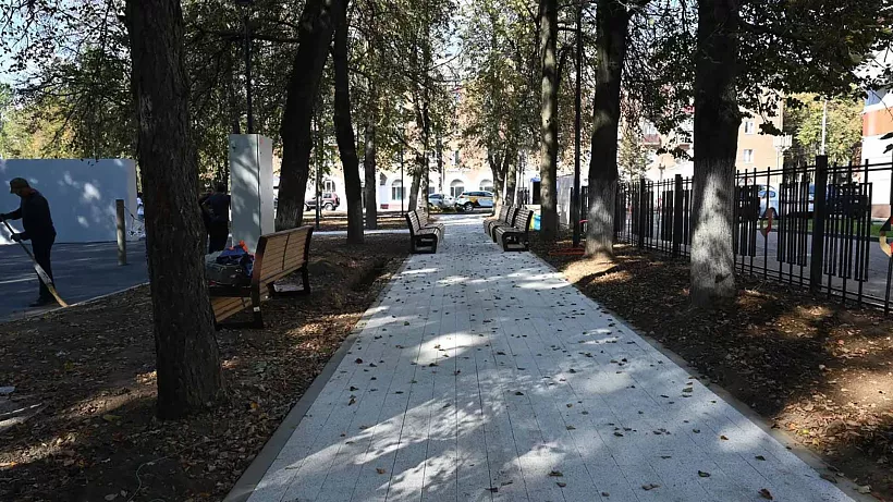 В&nbsp;городе Видное Подмосковья завершается благоустройство сквера