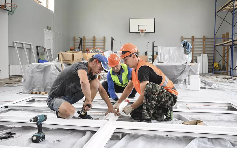 В&nbsp;школе поселка Аркуль Кировской области ремонтируют спортзал