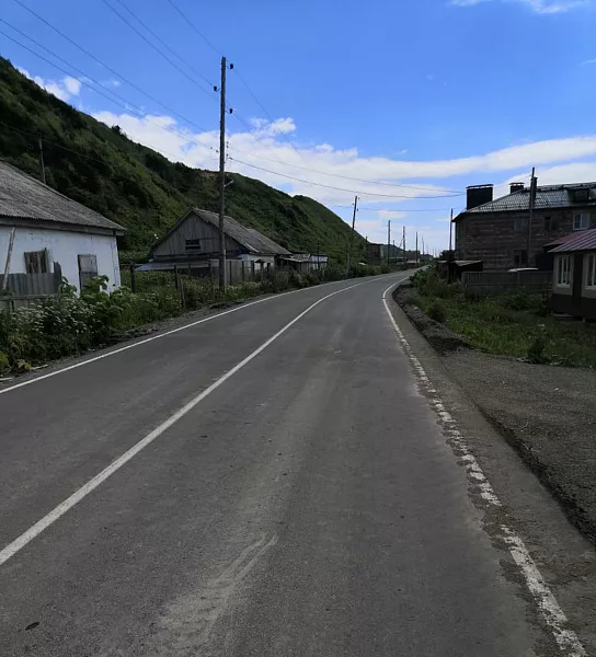 На&nbsp;дороге около села Новосибирского на&nbsp;Сахалине уложили новое покрытие