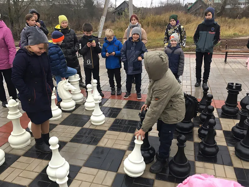 В&nbsp;поселке Батецкий Новгородской области благоустроили шахматное поле