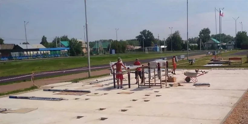 В&nbsp;селе Пономарёвка Оренбургской области начался монтаж площадки ГТО