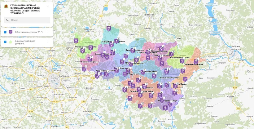 Во&nbsp;Владимирской области запустили интерактивную карту с&nbsp;точками Wi-Fi
