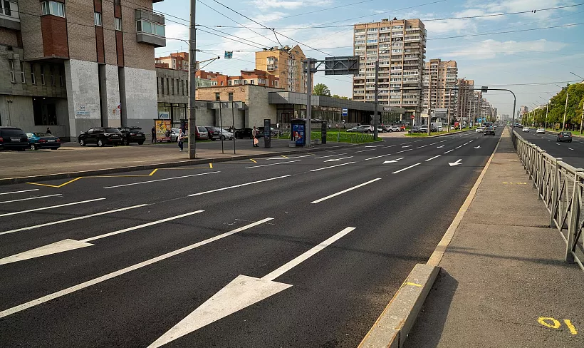 В&nbsp;Санкт-Петербурге отремонтировали участок Ленинского проспекта