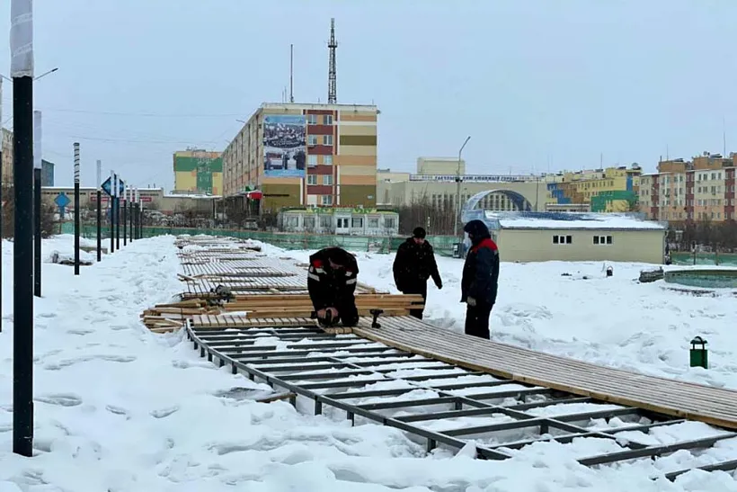 В&nbsp;якутском городе Удачном продолжают благоустройство центральной площади